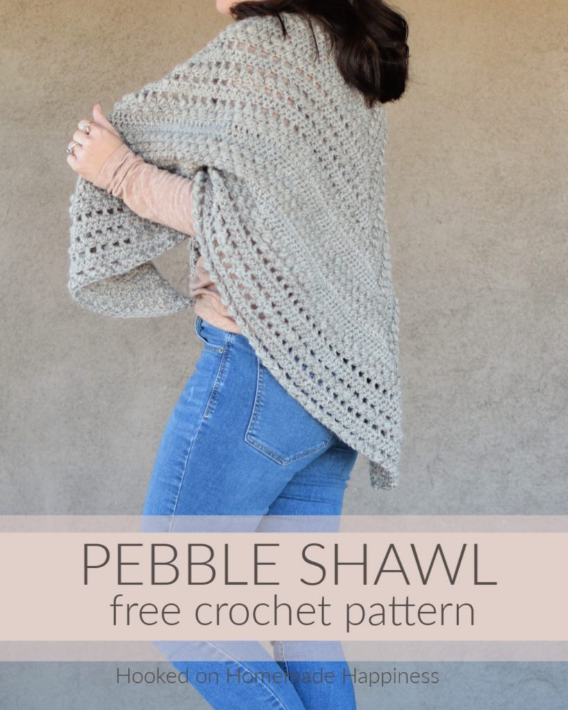 Pebble Shawl Crochet Pattern - The Pebble Shawl Crochet Pattern has a beautiful texture! It's large enough to comfortable wrap around the shoulders or worn as a triangle scarf.
