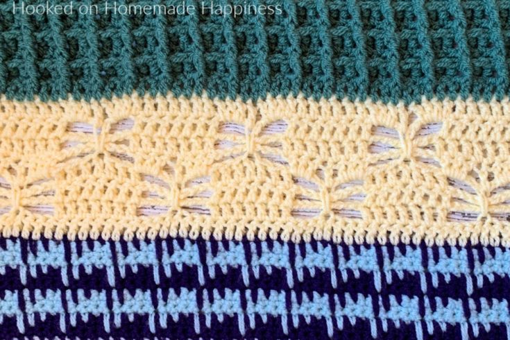 This week's stitch for the Stitch Sampler Scrapghan is the Butterfly Stitch! This stitch would be so pretty for a shawl or a baby blanket.