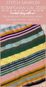 This week's stitch for the Stitch Sampler Scrapghan is the Butterfly Stitch! This stitch would be so pretty for a shawl or a baby blanket.