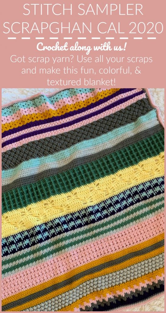 This week's stitch for the Stitch Sampler Scrapghan is the Butterfly Stitch! This stitch would be so pretty for a shawl or a baby blanket.