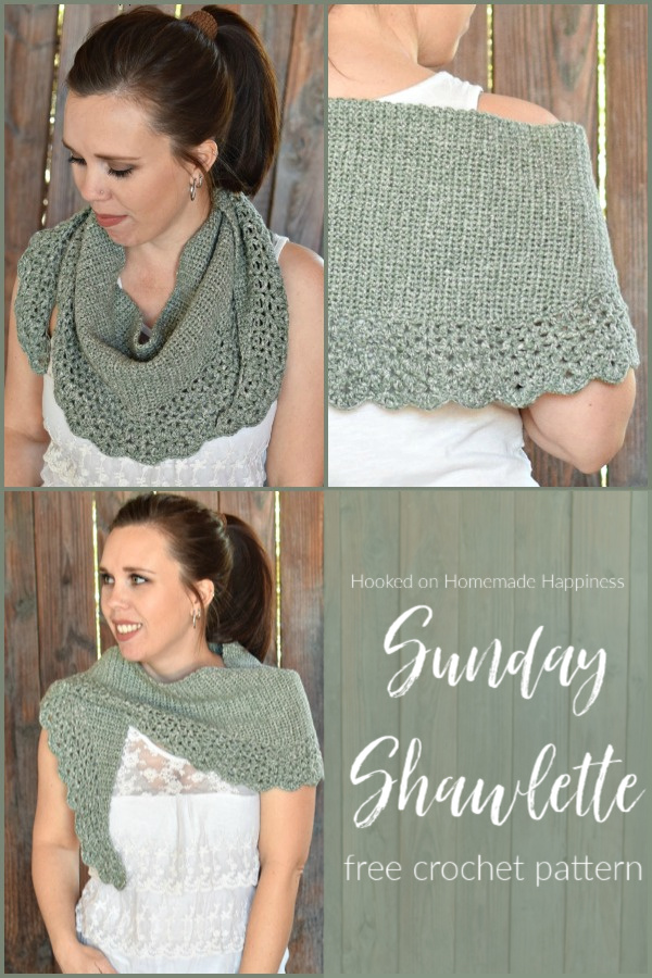 Sunday Shawlette Crochet Pattern - The Sunday Shawlette Crochet Pattern is a flirty & feminine design. It fits over the shoulders perfectly and is a beautiful accessory.