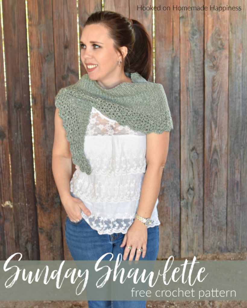 Sunday Shawlette Crochet Pattern - The Sunday Shawlette Crochet Pattern is a flirty & feminine design. It fits over the shoulders perfectly and is a beautiful accessory. 