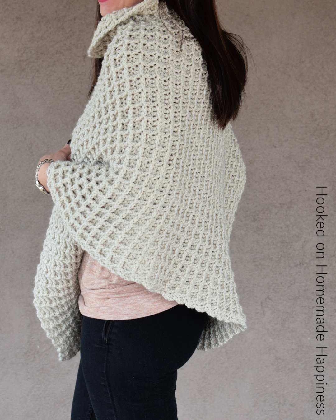 Waffle Stitch Poncho Crochet Pattern Hooked on Homemade Happiness