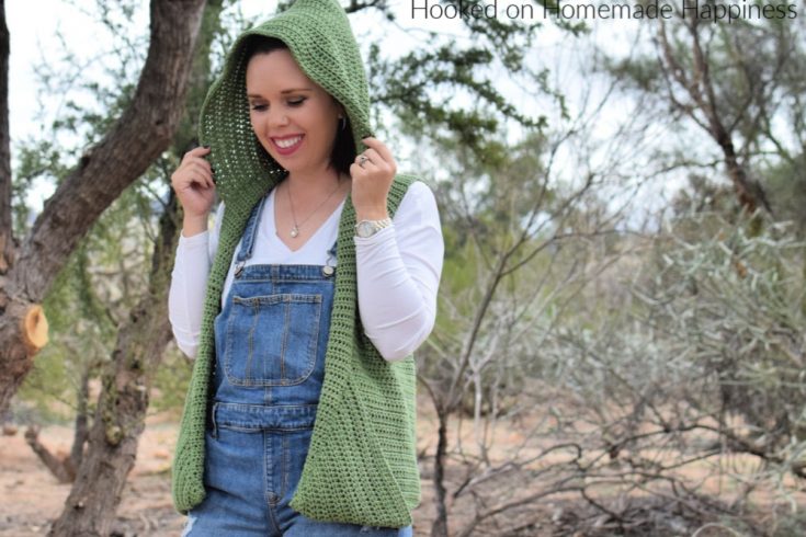 Happy-Go-Lucky Hoodie Crochet Pattern - The Happy Go Lucky Hoodie Crochet Pattern is made as almost one whole piece with very little sewing. It's such an adorable accessory! The cotton yarn makes is breathable and perfect for the warm days and cool evenings of spring.