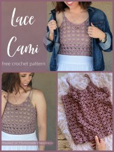 Lace Cami Crochet Pattern - This Lace Cami Crochet Pattern is a simple 2 row repeat! It looks so cute layer with a jacket for spring & summer.