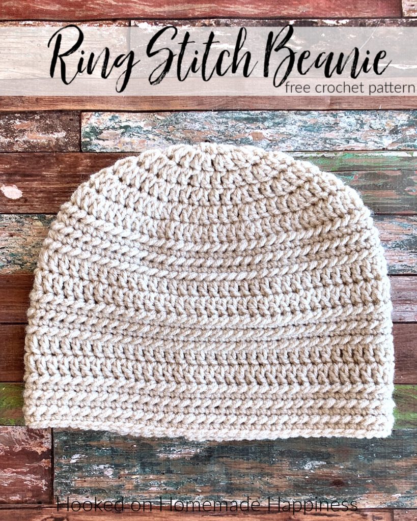 Ring Stitch Beanie Crochet Pattern - The Ring Stitch Beanie Crochet Pattern uses a unique stitch called the Ring Stitch, and it creates this pretty and subtle texture.