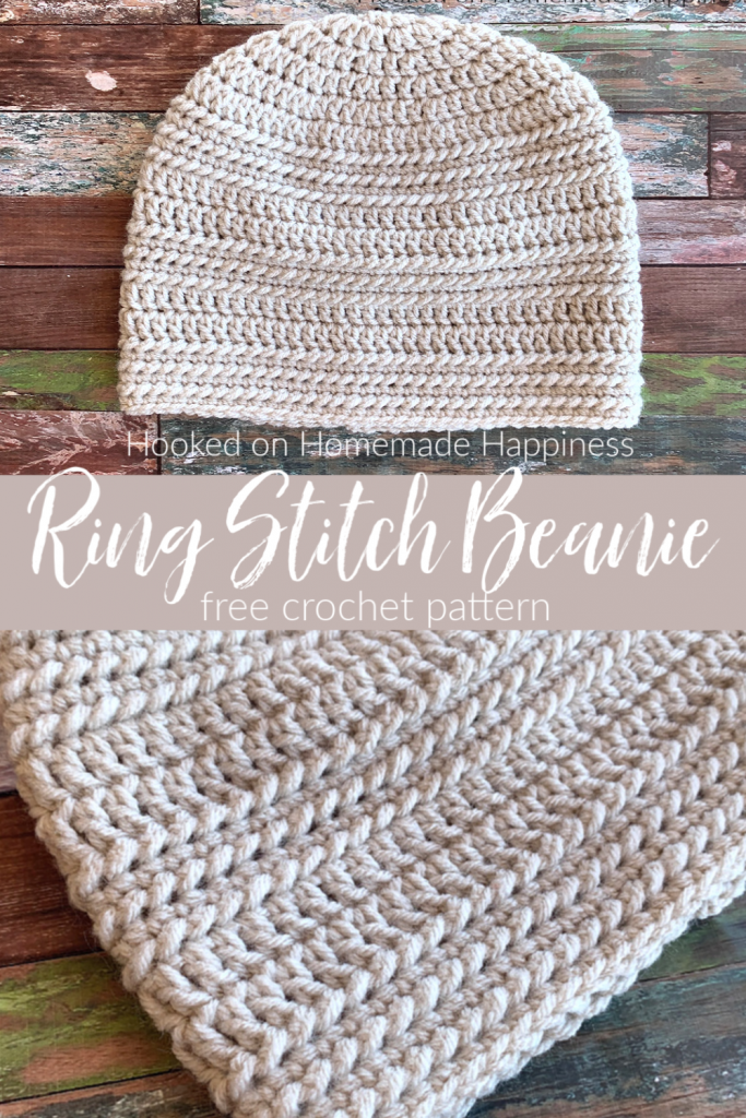 Ring Stitch Beanie Crochet Pattern - The Ring Stitch Beanie Crochet Pattern uses a unique stitch called the Ring Stitch, and it creates this pretty and subtle texture.