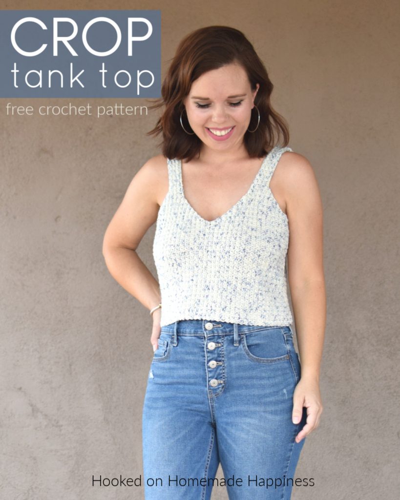 Crop Tank Top Crochet Pattern - The Crop Tank Top Crochet Pattern is made as one entire piece with very little sewing! Making (almost) no sew garments is my new favorite thing and this one fits right in. 