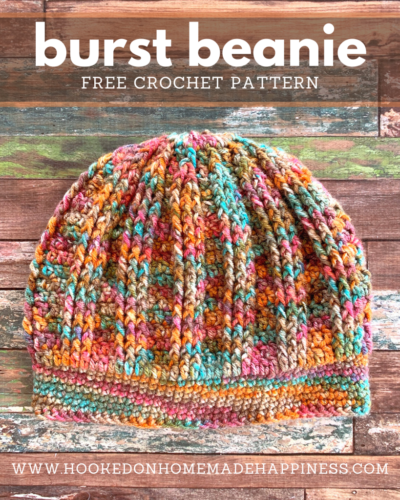 Burst Beanie Crochet Pattern - The Burst Beanie Crochet Pattern use simple stitches to create a fun and textured design!