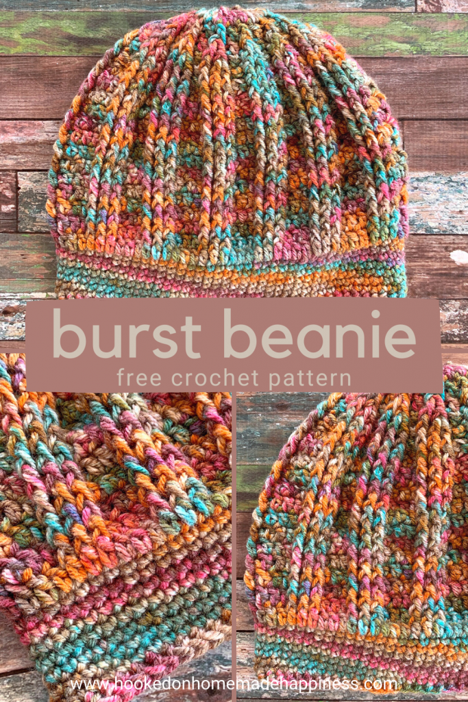 Burst Beanie Crochet Pattern - The Burst Beanie Crochet Pattern use simple stitches to create a fun and textured design!