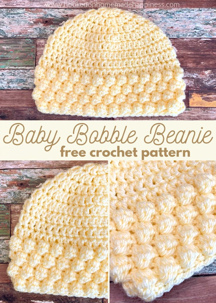 Baby Bobble Beanie Crochet Pattern - The Baby Bobble Beanie Crochet Pattern has such a cute bobble texture! It's an easy and quick hat. Perfect for a last minute gift or donation!