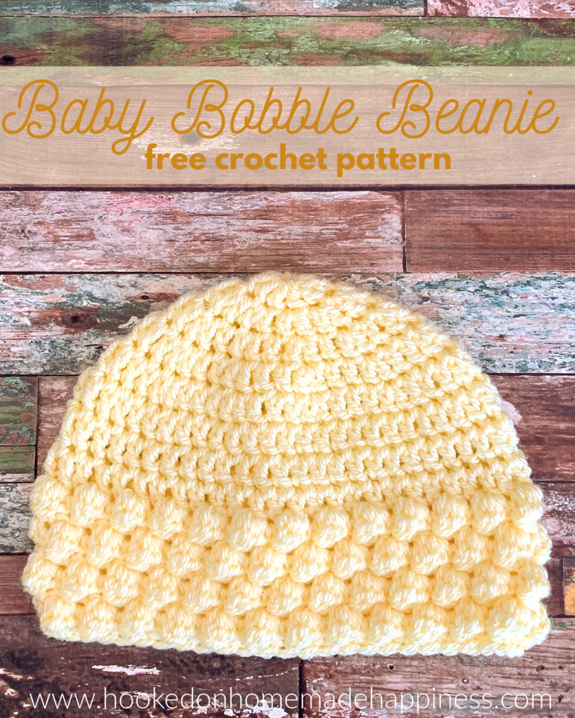 Baby Bobble Beanie Crochet Pattern - The Baby Bobble Beanie Crochet Pattern has such a cute bobble texture! It's an easy and quick hat. Perfect for a last minute gift or donation!