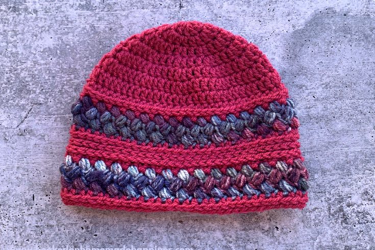 Jelly Beanie Crochet Pattern - The Jelly Beanie Crochet Pattern uses a fun stitch called the Bean Stitch! I love puff stitches and this is a great variation.