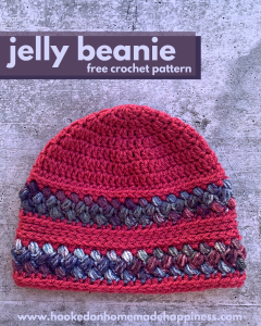 Jelly Beanie Crochet Pattern - The Jelly Beanie Crochet Pattern uses a fun stitch called the Bean Stitch! I love puff stitches and this is a great variation.