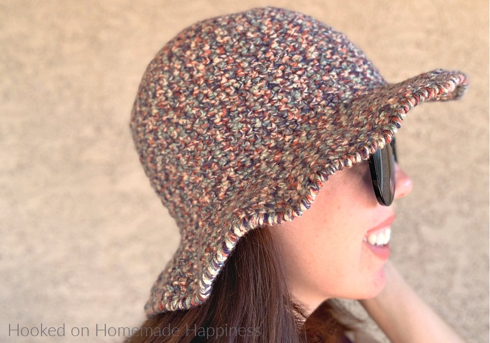 August Sun Hat Crochet Pattern - The August Sun Hat Crochet Pattern is the perfect summer hat! It has a tight stitch and offers full coverage from the sun. I used acrylic for this sample, but cotton would work even better!