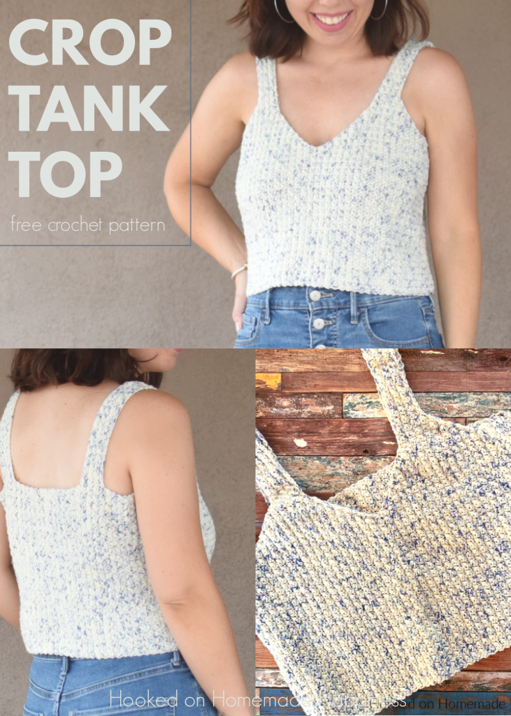 Crop Tank Top Crochet Pattern - The Crop Tank Top Crochet Pattern is made as one entire piece with very little sewing! Making (almost) no sew garments is my new favorite thing and this one fits right in.