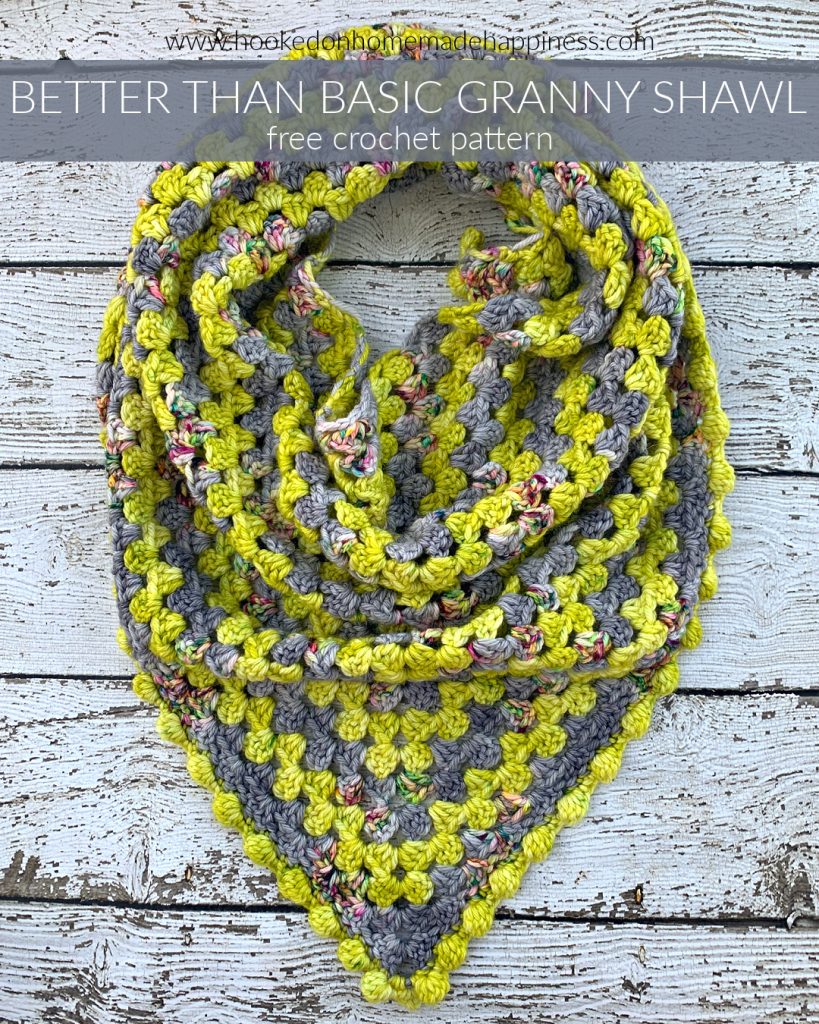 Better than Basic Granny Shawl Crochet Pattern - The Better than Basic Granny Shawl Crochet Pattern is your classic granny stripe shawl made modern and fun! 