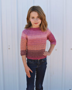 Kid's Everyday Raglan Crochet Pattern - The Kid's Everyday Raglan Crochet Pattern is an easy, beginner level, top-down sweater! This is easily customizable and could easily be made for boys and girls.