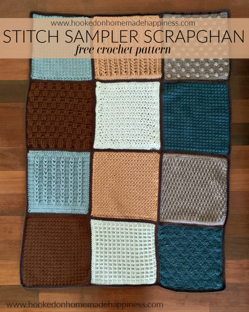 Stitch Sampler Scrapghan Crochet Along 2021 - Hi there! Thank you for your interest in joining my Stitch Sampler Scrapghan Crochet Along 2021! We're going to spend the next 13 week making this pretty blanket, one square at a time!
