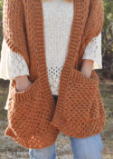 Persimmon Pocket Shawl Crochet Pattern