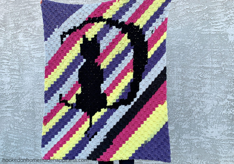 Cat’s Crescent Blanket C2C Crochet Pattern