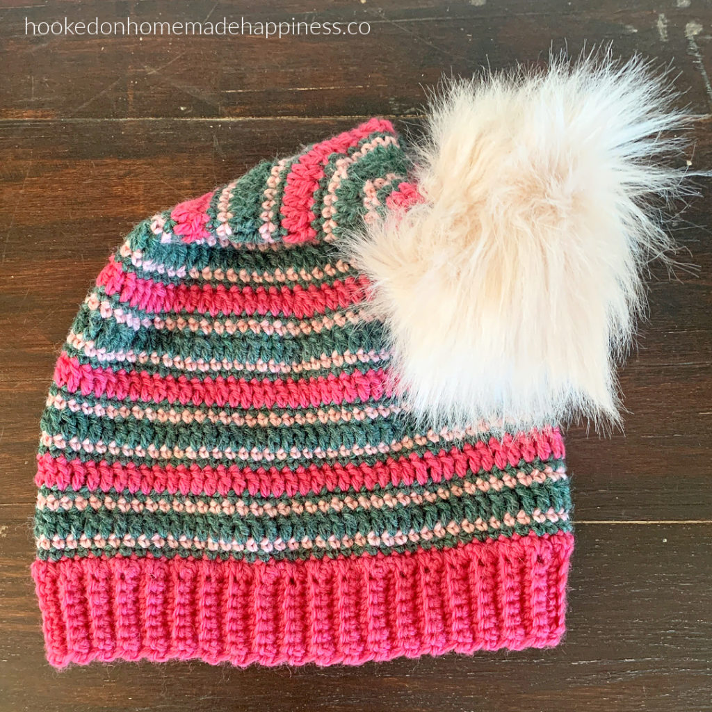 Easy Striped Elf Beanie FREE CROCHET PATTERN