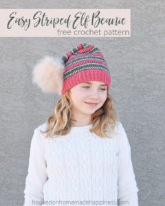 Easy Striped Elf Beanie FREE CROCHET PATTERN