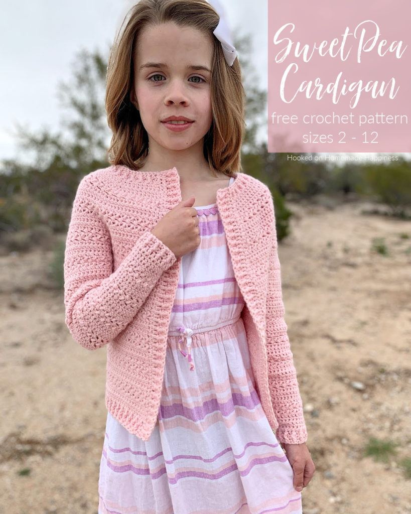 Sweet Pea Cardigan Crochet Pattern - This adorable Sweet Pea Cardigan Crochet Pattern uses two of my favorite stitches, extended single crochet and the Elizabeth stitch! 