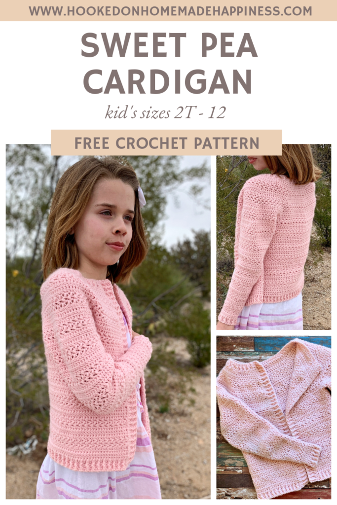 Sweet Pea Cardigan Crochet Pattern - This adorable Sweet Pea Cardigan Crochet Pattern uses two of my favorite stitches, extended single crochet and the Elizabeth stitch!