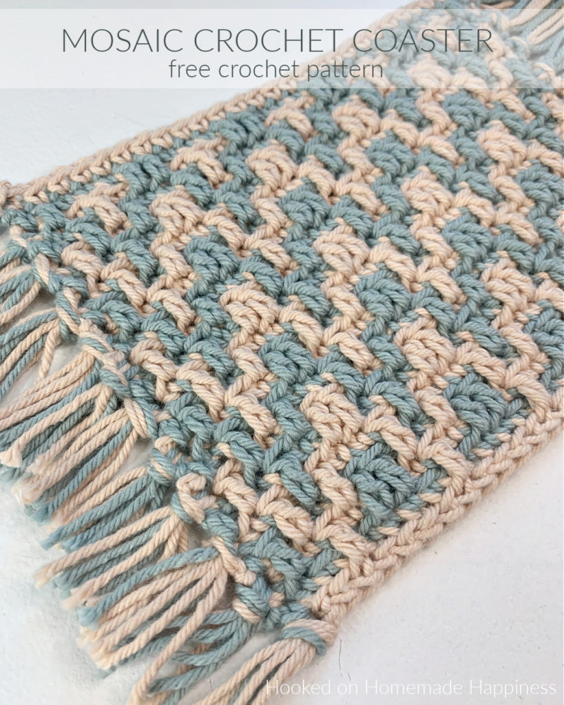 Mosaic Coaster Crochet Pattern - This detailed looking Mosaic Crochet Coaster Pattern only uses 2 stitches & doesn't have any color changes within each row! It's much easier than it looks to create this intricate stitch.