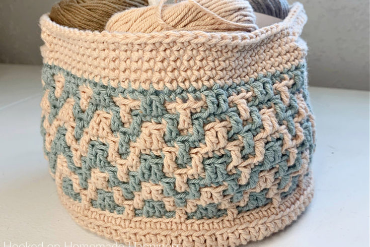 Mosaic Crochet Basket Pattern - FREE CROCHET PATTERN