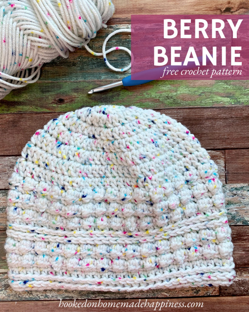 Berry Beanie Crochet Pattern - The Berry Beanie Crochet Pattern is a fun beanie that uses a variation of the bobble stitch called the Berry Stitch!