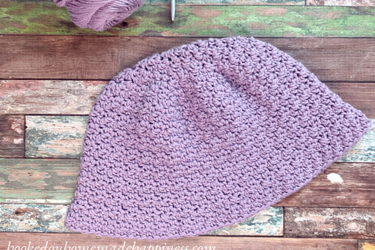 Brunch Bucket Hat Crochet Pattern - The Brunch Bucket Hat Crochet Pattern has a simple textured look with s subtle flared brim. This combined with cotton yarn makes it perfect for summer days. The long brim also makes this hat great for donation to your local cancer center.