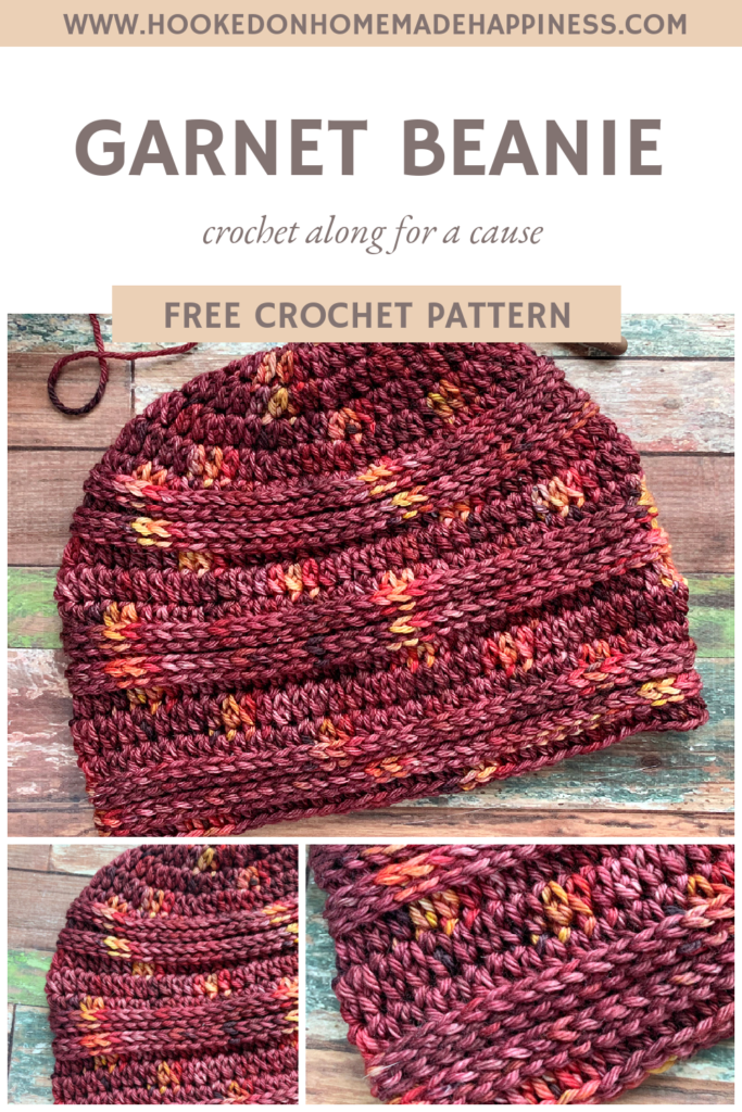 Garnet Beanie Crochet Pattern - The Garnet Beanie Crochet Pattern uses a variation of half double crochet and slip stitches to create this stretchy, textured, and knit-like ribbing.