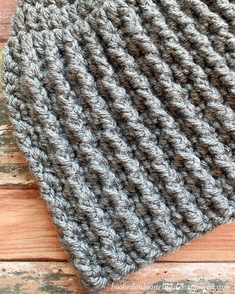 Easy Ribbed Beanie Crochet Pattern Hooked on Homemade Happiness