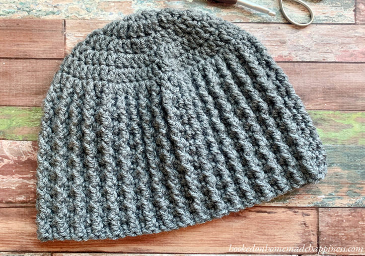 Easy Ribbed Beanie Crochet Pattern - Hooked on Homemade Happiness