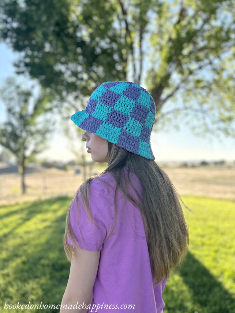 Checkerboard Bucket Hat Crochet Pattern