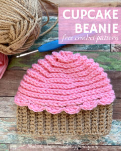 Cupcake Beanie Crochet Pattern - This Cupcake Beanie Crochet Pattern is just too cute! By using a few different crochet techniques this adorable baby beanie can be made in no time.