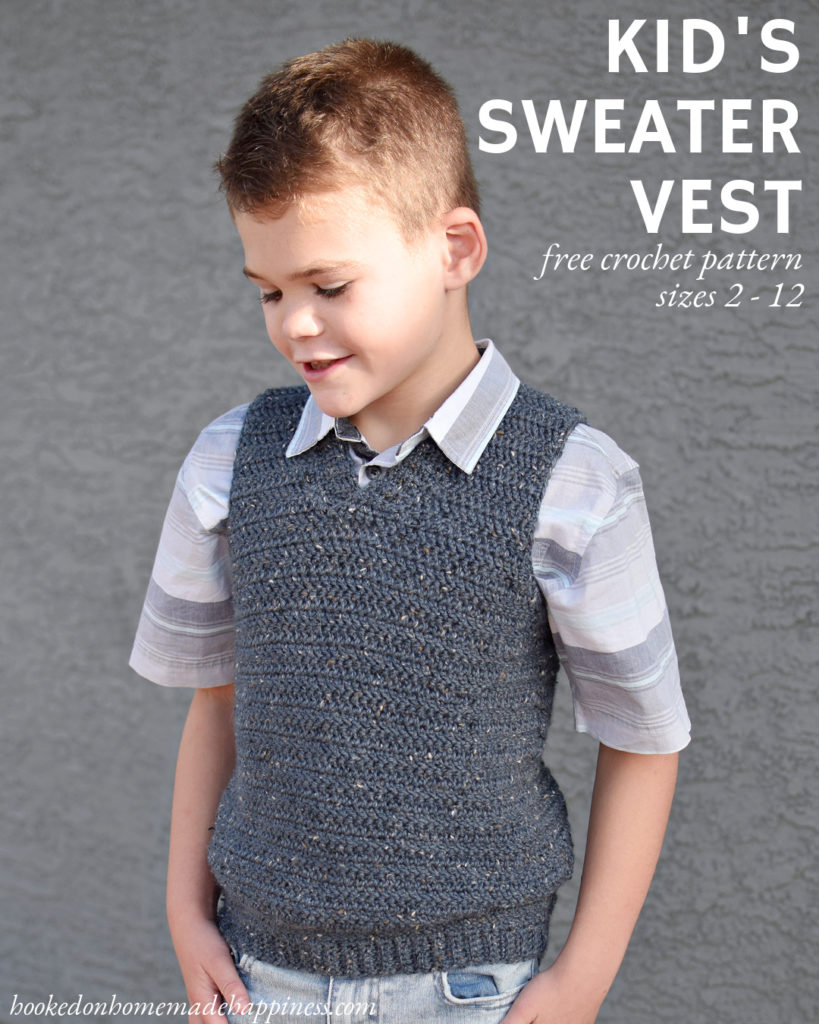 Kid's Sweater Vest Crochet Pattern - The Kid's Sweater Vest Crochet Pattern is an adorable accessory for any special occasion! Because it's make with DK weight yarn, it isn't too heavy and can be worn in transitional months. 