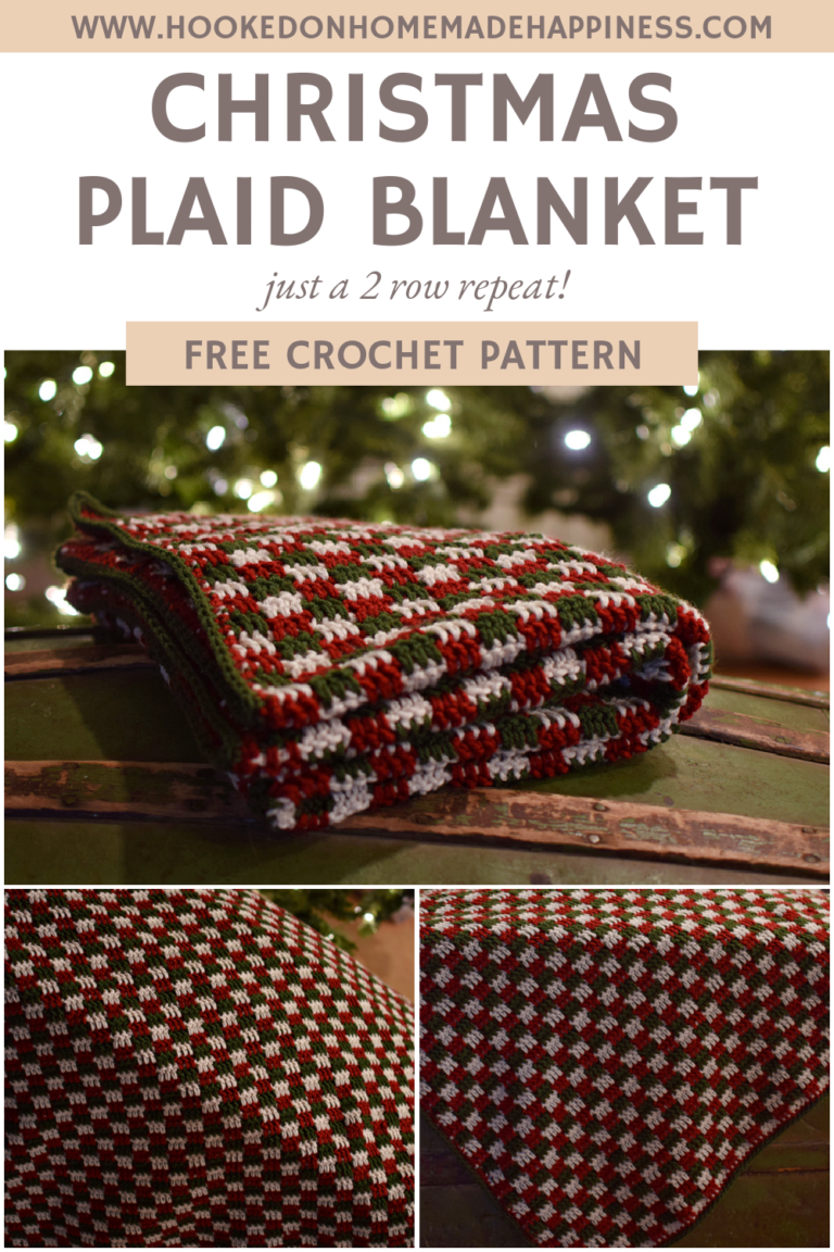 Christmas Plaid Blanket Crochet Pattern Hooked on Homemade Happiness