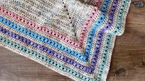 Easy All DC Triangle Scarf Crochet Pattern - Hooked on Homemade Happiness