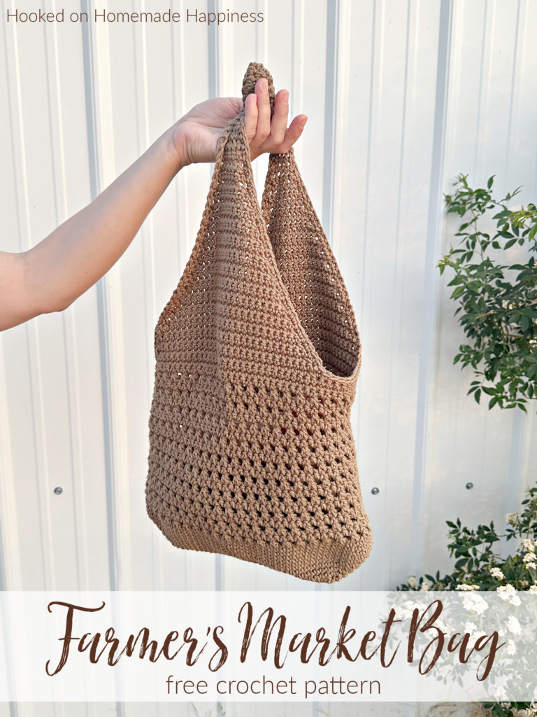 Farmer's Market Bag Crochet Pattern - The Farmer's Market Bag Crochet Pattern is a quick bag that uses variations of basic crochet stitches.