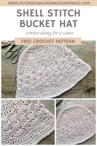 Shell Stitch Bucket Hat Crochet Pattern - The Shell Stitch Bucket Hat Crochet Pattern is a quick, summer hat. It features a simple shell texture above a slightly flared brim.