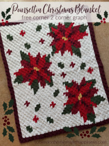 Christmas Poinsettia Blanket C2C Crochet Pattern
