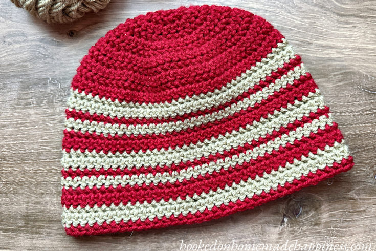 Tailgate Beanie Crochet Pattern - The Tailgate Beanie Crochet Pattern uses a tightly woven stitch called Herringbone Half Double Crochet. It creates a thick and solid piece of fabric. You can easily customize this beanie to show off your favorite team!