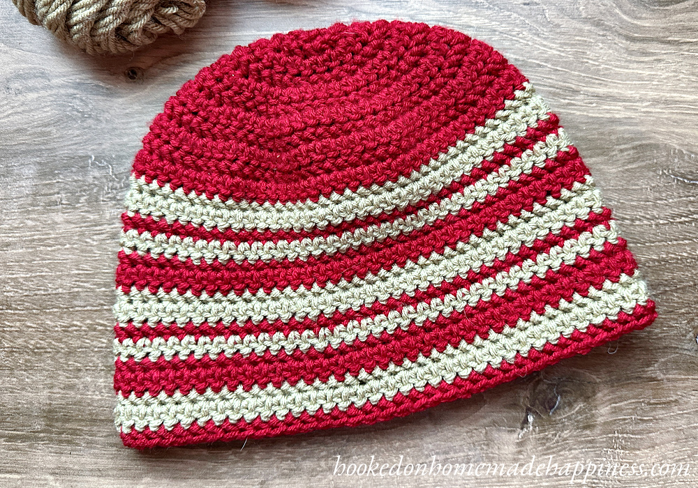 Tailgate Beanie Crochet Pattern - The Tailgate Beanie Crochet Pattern uses a tightly woven stitch called Herringbone Half Double Crochet. It creates a thick and solid piece of fabric. You can easily customize this beanie to show off your favorite team!