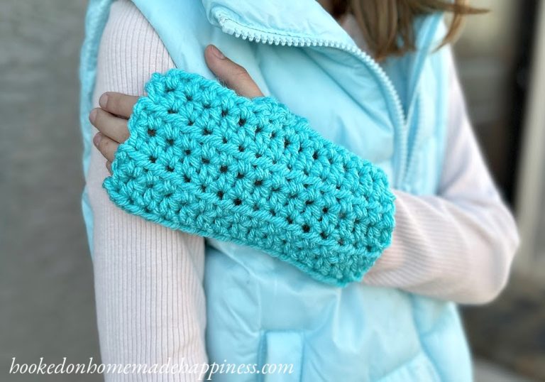 Easy All HDC Fingerless Gloves Crochet Pattern