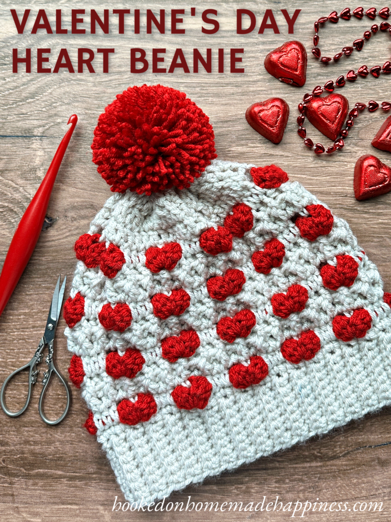 Valentine's Day Heart Beanie Crochet Pattern