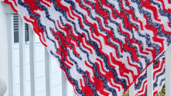 Image for Free Easy Red Heart American Waves Throw Crochet Pattern