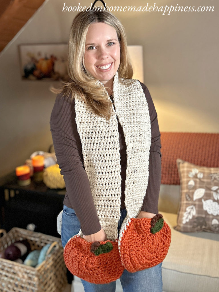 Pumpkin Pocket Scarf Crochet Pattern